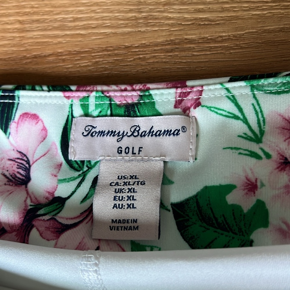 Tommy Bahama White Floral Green Pink Ruffled Golf Skort - Picture 4 of 7